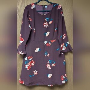 Old Navy Floral Bell/Long Sleeve Midi Dress